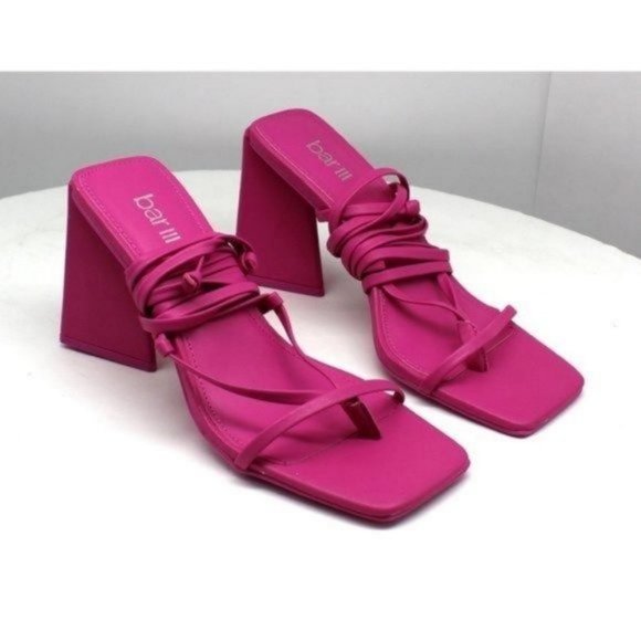 Bar III | Shoes | Bar Iii Alana Pink Tieup Geoheels | Poshmark